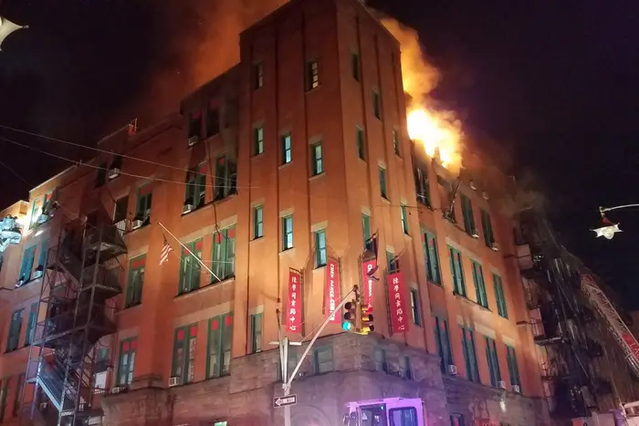 FDNY contained a five-alarm fire at a Mulberry Street building containing the archives for MOCA and home to several Chinatown nonprofits.